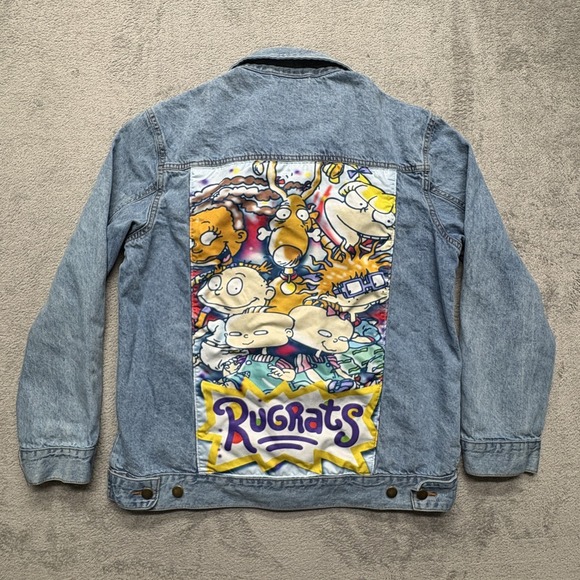 Nickelodeon Other - Nickelodeon Rugrats Jacket Mens Large Blue Denim Cartoon Graphic 90s Style Retro